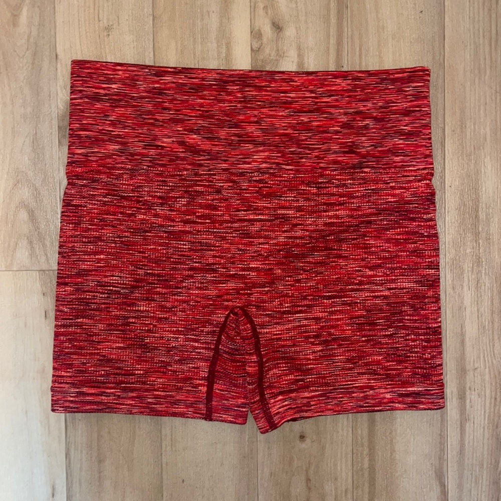 Red biker shorts